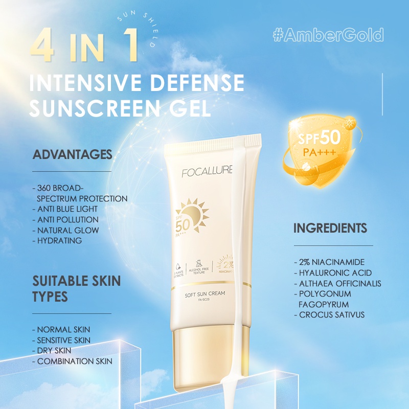 Kem chống nắng Focallure SPF 50 PA+++ không thấm nước