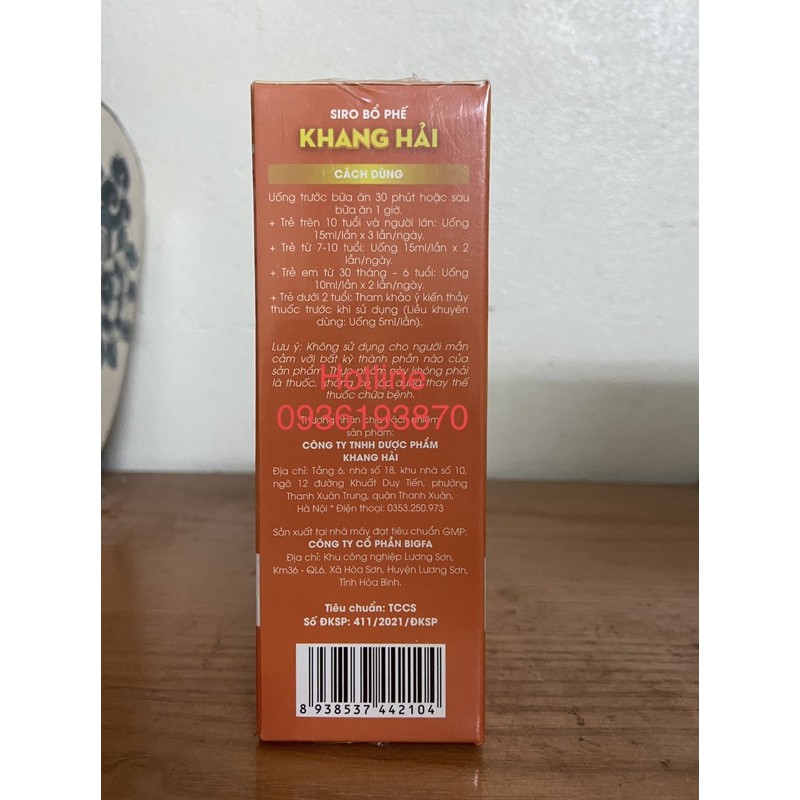 SIRO BỔ PHẾ KHANG HẢI  [CHÍNH HÃNG] ❤️ BỔ PHẾ KHANG HẢI KHẮC TINH VIÊM HỌNG HẠT VIÊM AMIDAN MÃN TÍNH
