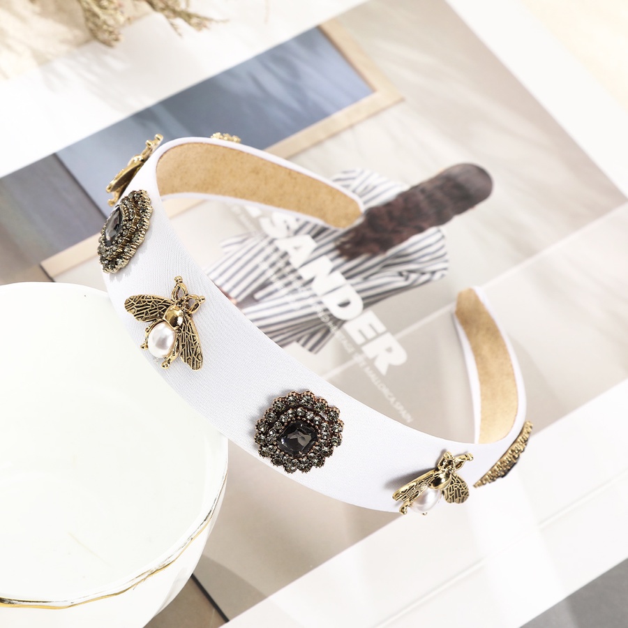 Băng Đô Cài Tóc Đính Đá Pha Lê Và Ngọc Trai Phong Cách Retro Cho Nữ