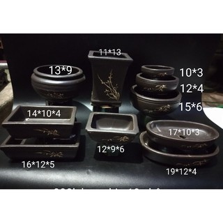 Bộ 10 chậu nâu cafe đất nung