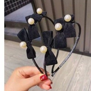 Bờm tóc nơ gắn ngọc trai giả phóng hàn quốc