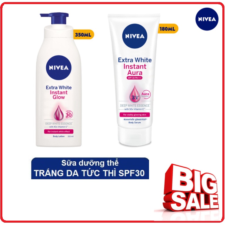 Sữa Dưỡng Thể Dưỡng Trắng NIVEA Trắng Da Tức Thì & Chống Nắng SPF 30