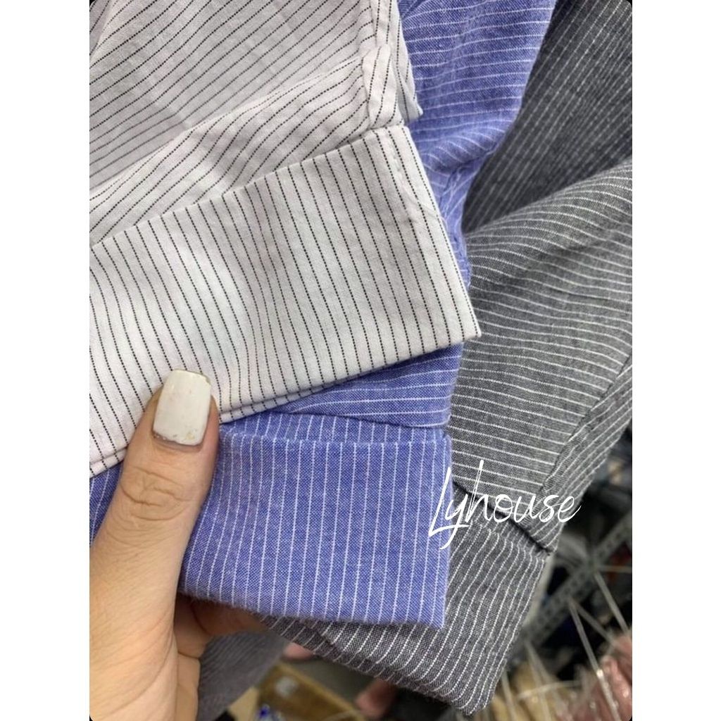 Áo sơ mi nữ form rộng kẻ 2 Màu Trắng đen xanh đẹp ngắn tay có cài cúc ulzzang vintage hàn quốc cao cấp