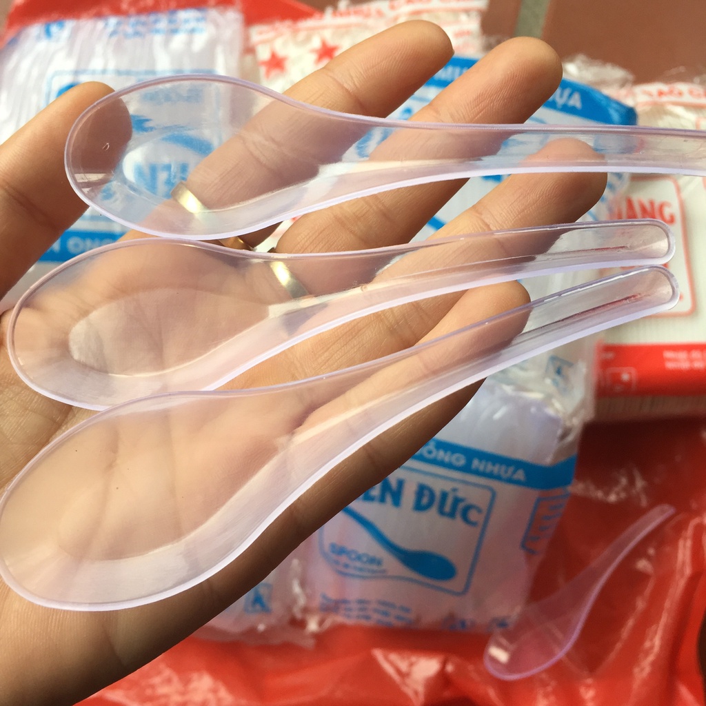 Thìa nhựa, muỗng nhựa Tiên Đức thìa xôi dùng 1 lần loại 11cm LINHMART