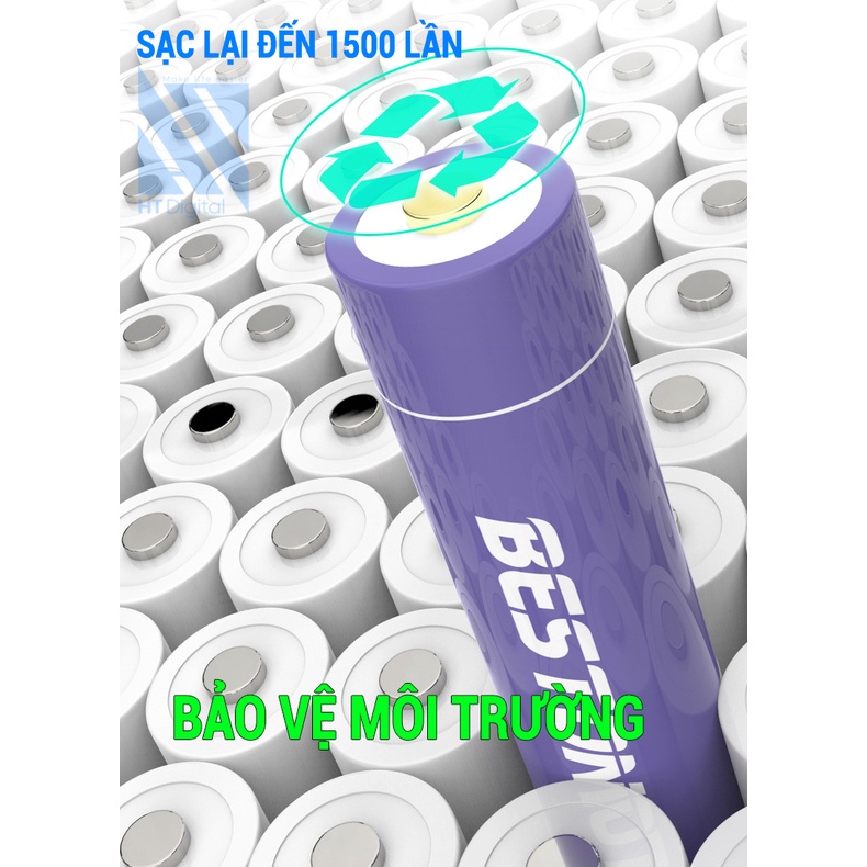 Pin Sạc 1.5V 2800mWh Beston Lithium-ion Sạc Pin M7011 Tự ngắt Có đèn báo đầy cho Micro karaoke