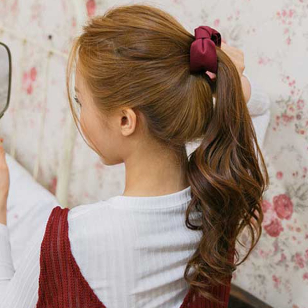 Kẹp Tóc Càng Cua Đính Nơ Lớn Màu Trơn Cho Nữ