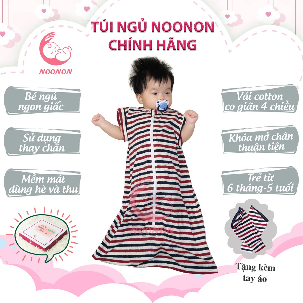 Túi Ngủ Cho Bé 𝑭𝑹𝑬𝑬𝑺𝑯𝑰𝑷  Nhộng Chũn NOONON Hè Thu Đông Cao Cấp –Chăn Cho Bé Mã TNHT01