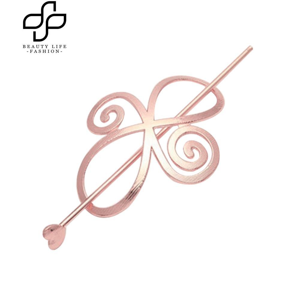 Kẹp tóc kiểu nút thắt hình hoa và hình trái tim thời trang