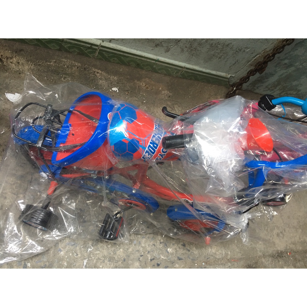 XE ĐẠP TRẺ EM  RÁP SẴN NHIỀU MÀU CHO BÉ 2-6 TUỔI Size 12 Inch, 14 Inch super hero có kèn