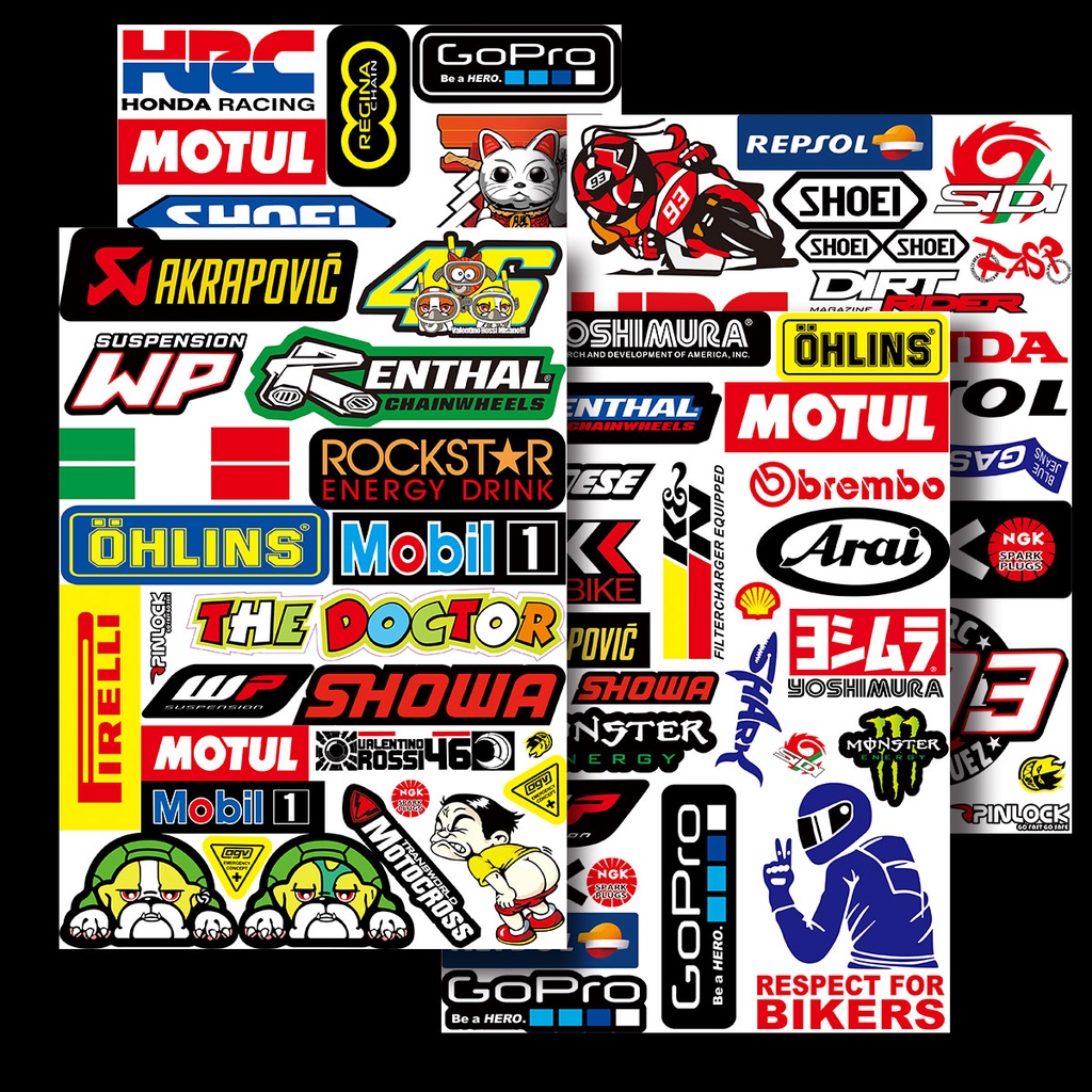 Xe Điện Motocross Đua Xe Máy Xe Đạp Đua Mũ Bảo Hiểm Trang Trí Xe Máy Dán Đề Can Chống Thấm Nước