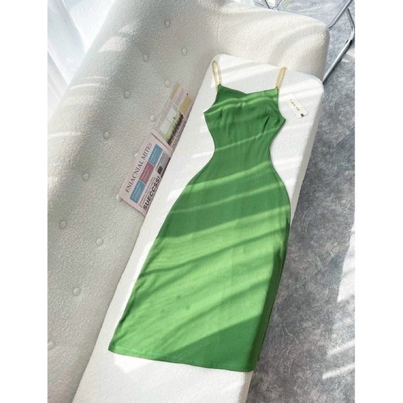 Đầm Hai Dây Xích Thun Gân Xịn - Có Mút Ngực - Form Xòe Nhẹ - Dáng Dài Maxi Ôm Body Sexy - Thiết Kế Đơn Giản Sang Chảnh