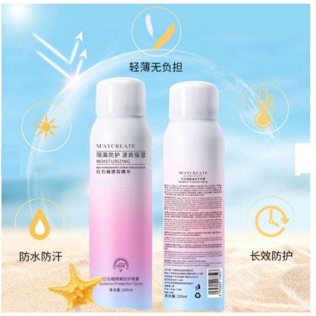 Bán Sỉ 50 chai Xịt Chống Nắng Trắng Da Maycreate 150ml SPF30 Nội Địa Trung [HÀNG SẴN]