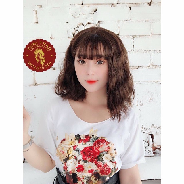 Tóc giả dợn sóng🥰FREESHIP ĐƠN 50K🥰_Tóc giả nguyên đầu cao cấp dợn sóng- tặng lưới chùm tóc