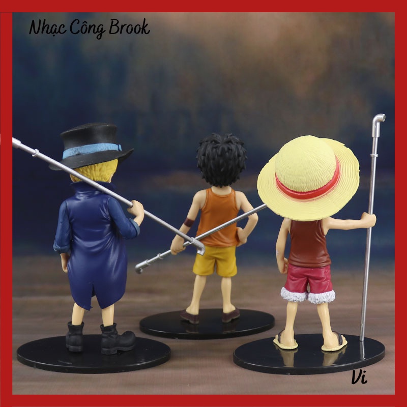 Bộ 5 One Piece Lúc Còn Nhỏ Sabo Luffy Sanji Ace Và Zoro Cao 15cm Có Đế Siêu Đáng Yêu