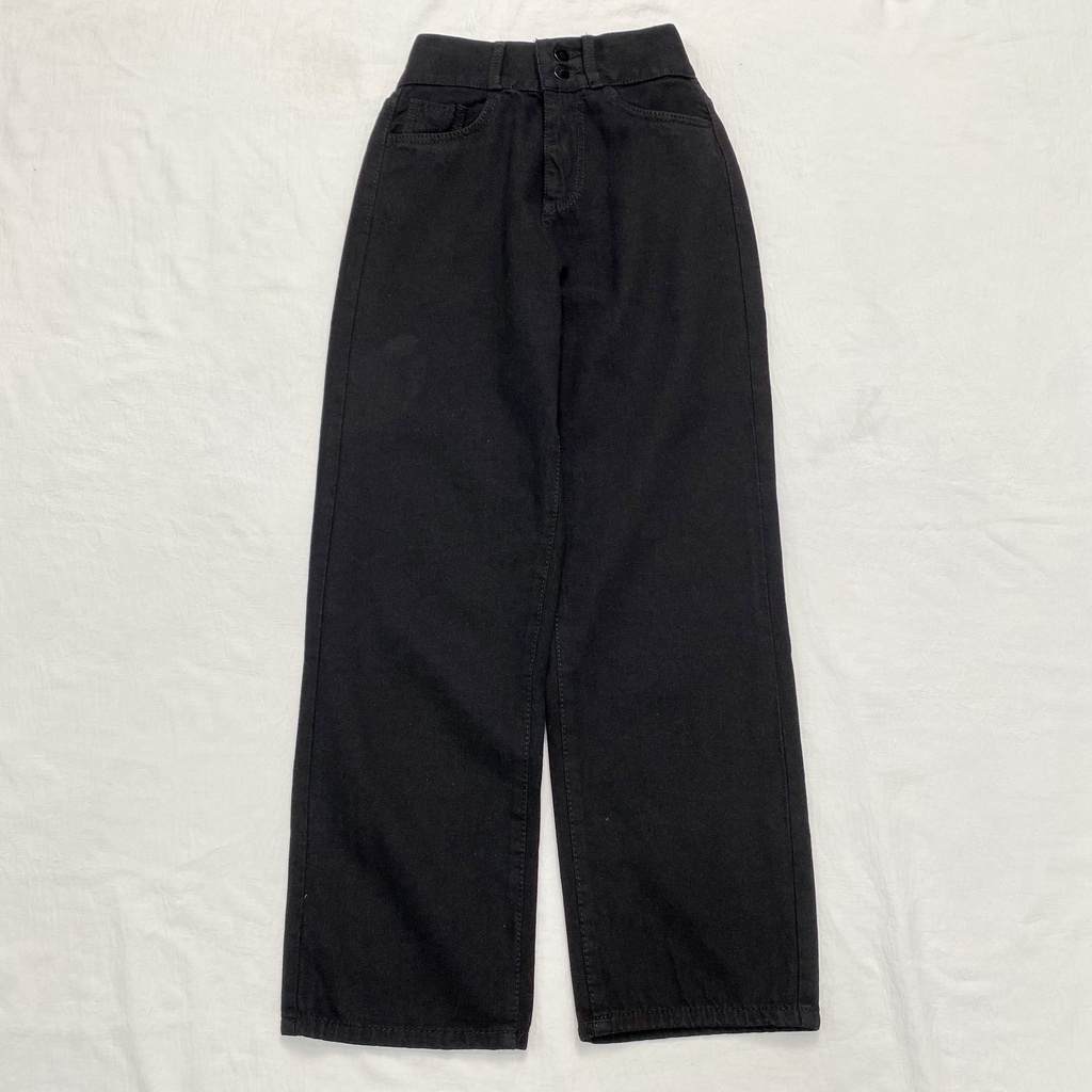 Quần Jeans Nam Nữ UNISEX Ống Rộng Lưng Cao KIA Phong Cách Ulzzang – GIDI