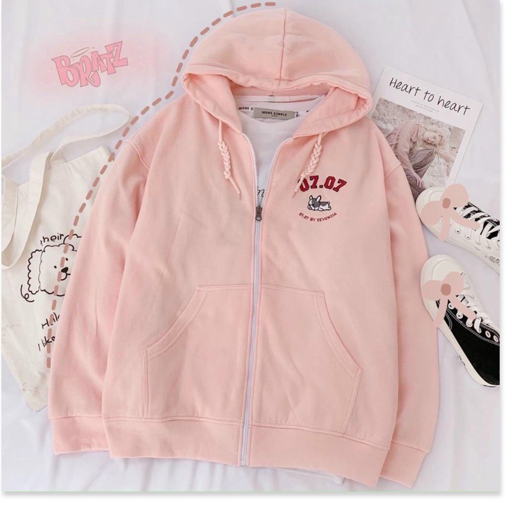 ( BIG SALE) ÁO HOODIES NAM, NỮ CÓ DÂY KÉO IN SỐ 07.07 CHẤT VẢI NỈ NGOẠI KHÔNG XÙ, MẶC CHỐNG NẮNG, ĐI CHƠI, ĐI HỌC, KÈM Ả | BigBuy360 - bigbuy360.vn