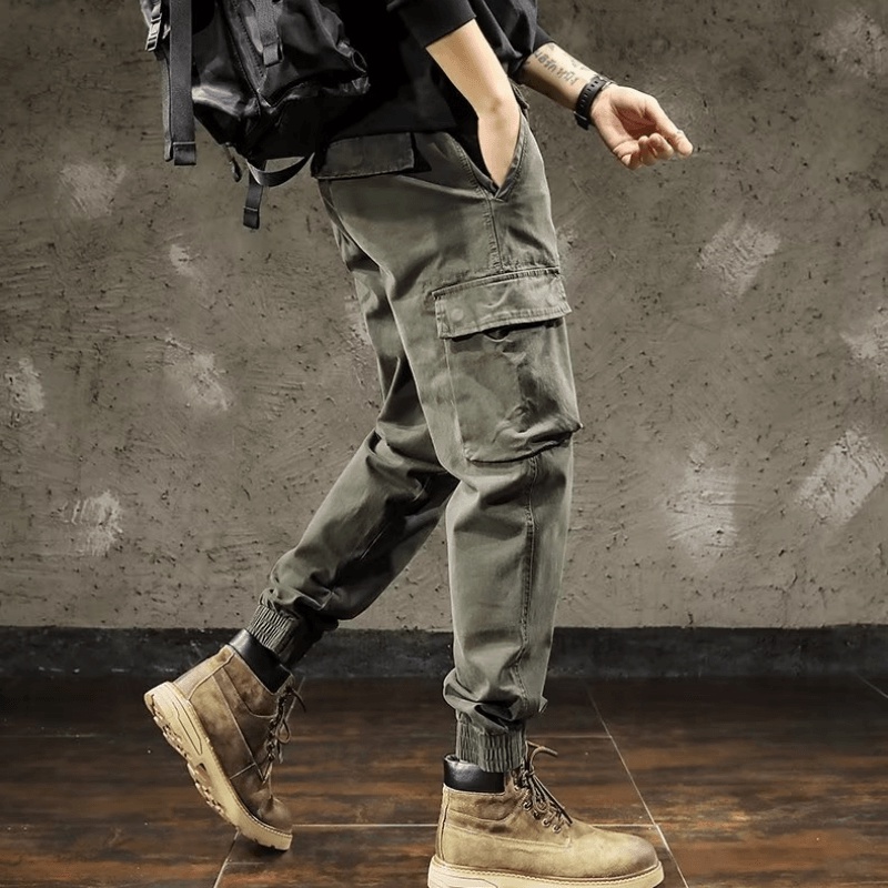 Quần Dài Nhiều Túi Phong Cách Hip Hop Đường Phố Nhật Bản Cỡ Lớn M-5XL Cho Nam