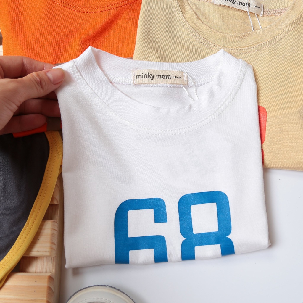 Bộ sát nách thun lạnh minkymom mẫu in số cho bé