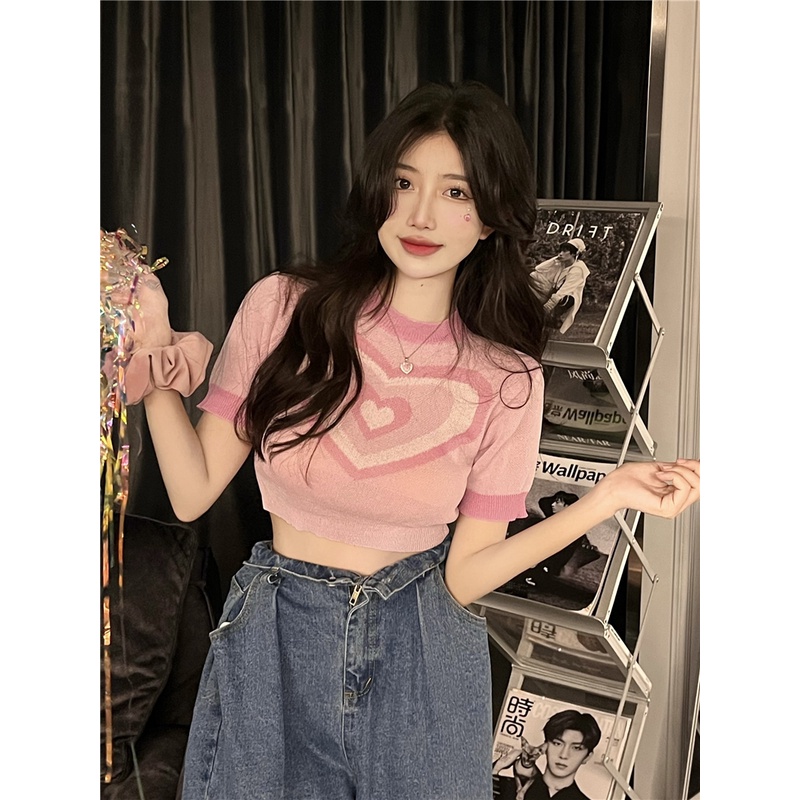 Cocory vn Áo Thun Dệt Kim Tay Ngắn Dáng Ôm Quyến Rũ Thời Trang Mùa Hè Cho Nữ Có 3 Màu Sắc