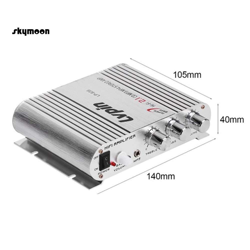 Bộ khuếch đại âm thanh HiFi Lvpin 838 12V cho máy nghe nhạc Mp3 Mp4 trên xe hơi
