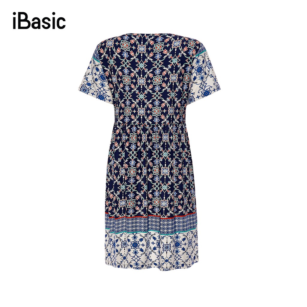 Đầm ngủ nữ thun họa tiết iBasic SY005