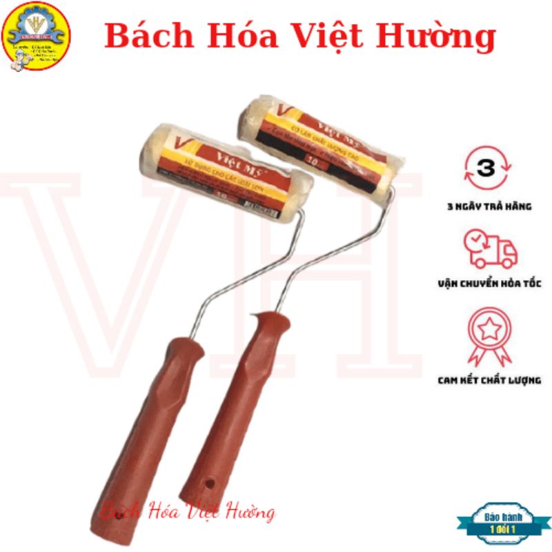 Lu lăn sơn bé, cọ (lô) lăn sơn chỉ Việt Mỹ hàng chính hãng, con lăn siêu mịn dùng để lăn sơn nhà, sơn dầu, sơn tổng hợp