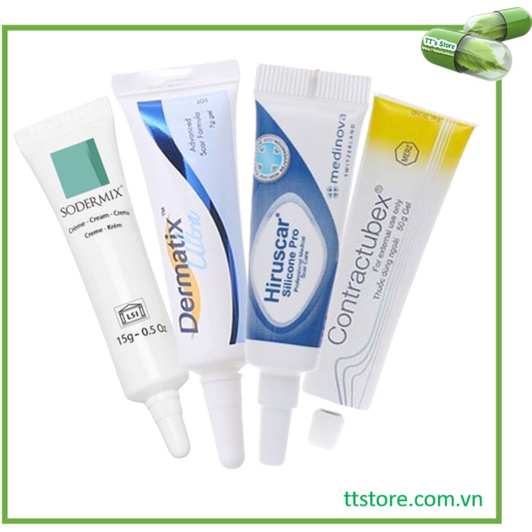 Gel bôi mờ sẹo lồi, sẹo phì đại Dermatix Ultra/ Hiruscar Silicone Pro/ Contractubex/ Sodermix