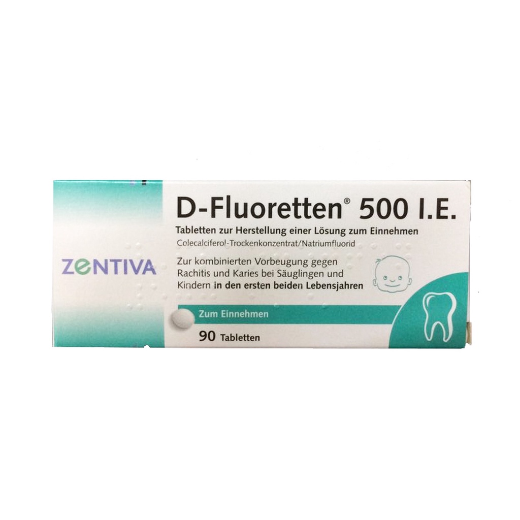 Vitamin D Fluoretten 500 I. E. (D Flo) bổ sung Vitamin D3 cho trẻ sơ sinh và trẻ nhỏ