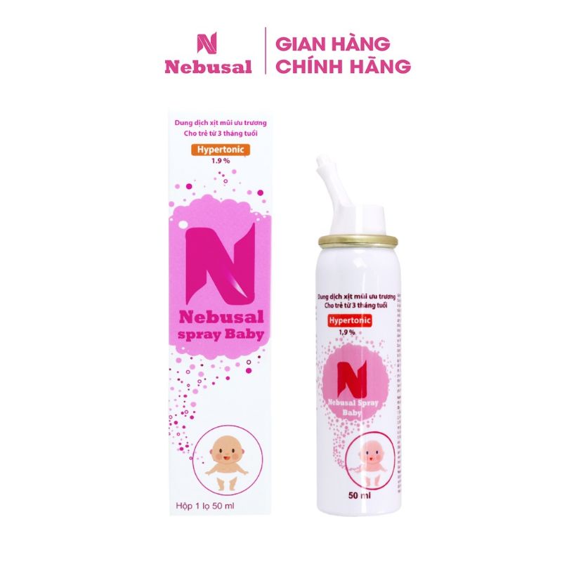 Dung dịch xịt mũi Nebusal spray baby 1,9%