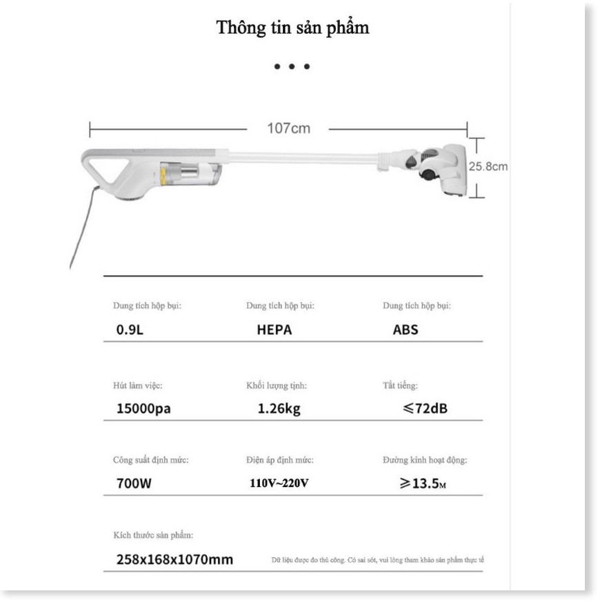 Máy hút bụi mạnh mẽ, dễ dàng vệ sinh cho cả gia đình, làm sạch sâu các điểm mù