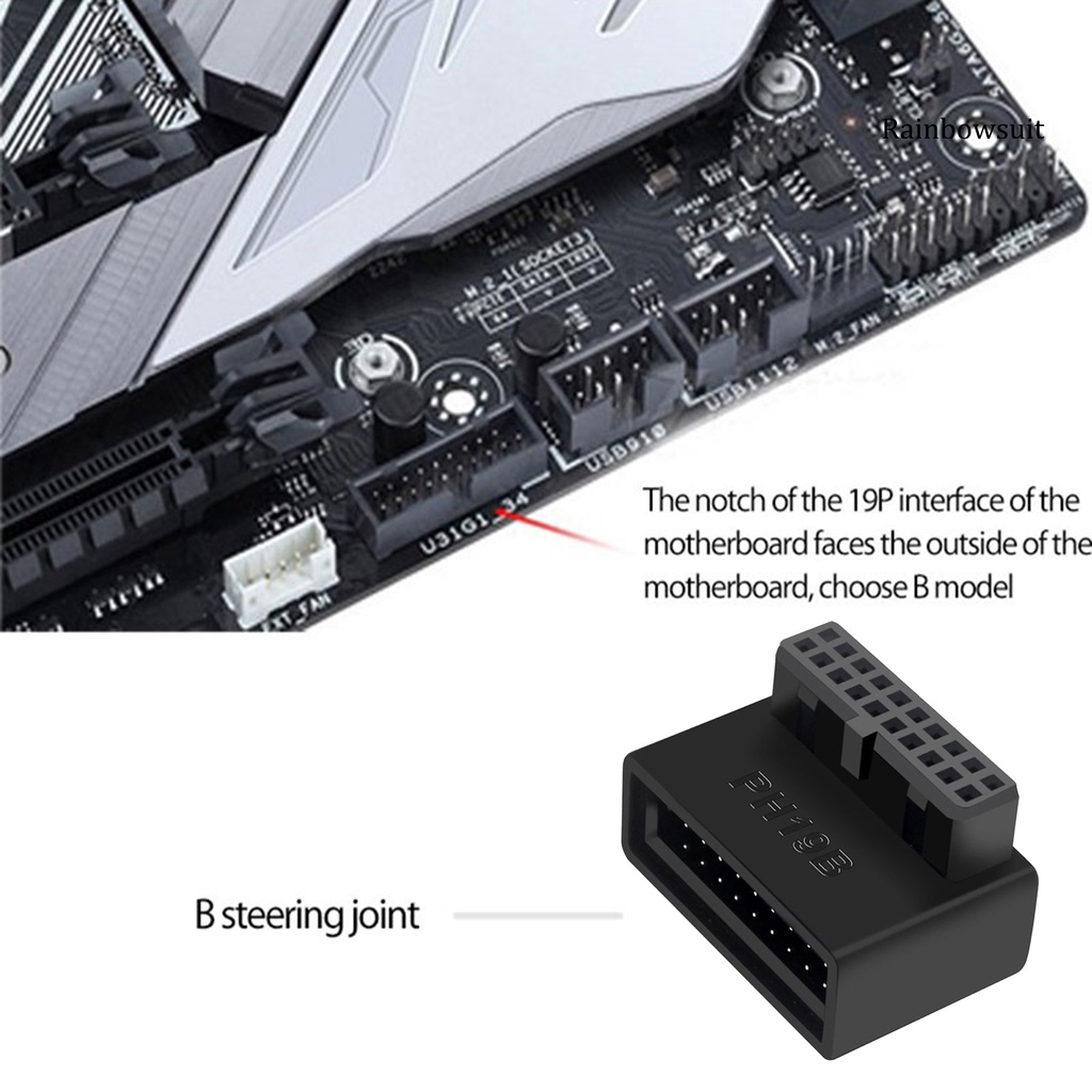 Đầu Nối Bo Mạch Chủ USB 3.0 19/20 Pin 90 Độ Chuyên Dụng Dành Cho Máy Tính