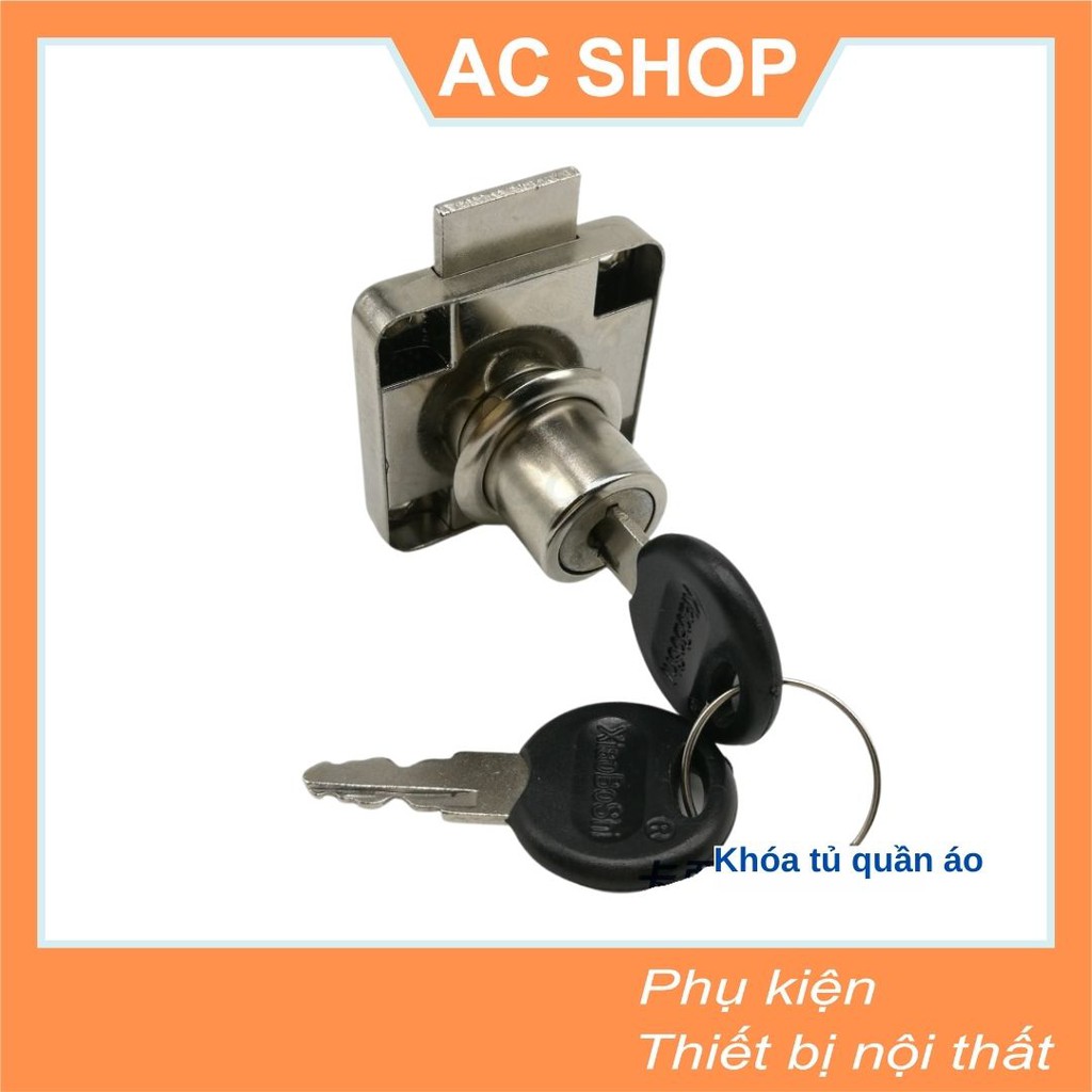 Ổ khóa tủ quần áo thép mạ chrom bóng lỗ khoan D19 kích thước 40 x 40 mm- SHOP THỢ