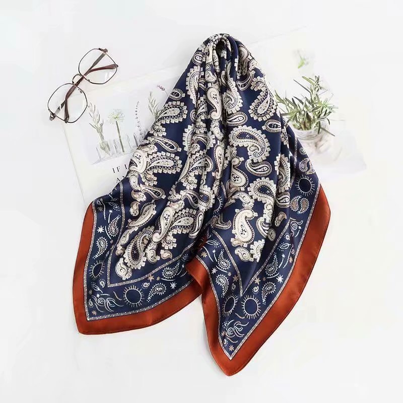 Khăn Choàng Lụa Nhân Tạo Dáng Vuông In Họa Tiết Sang Trọng Thời Trang Cho Nữ 70CM (27.55inch) WJ1026-117