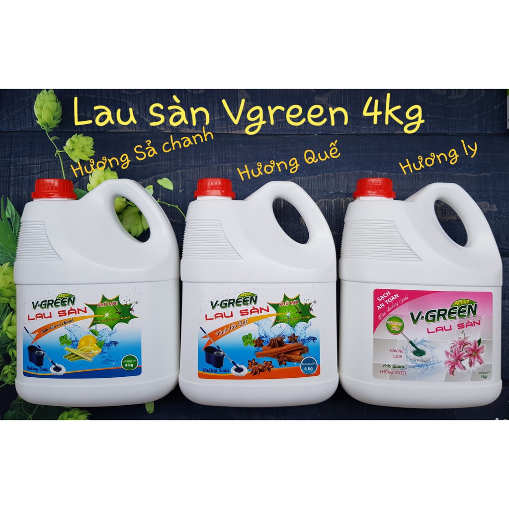 Vgreen Nước lau sàn hương sả chanh 4kg