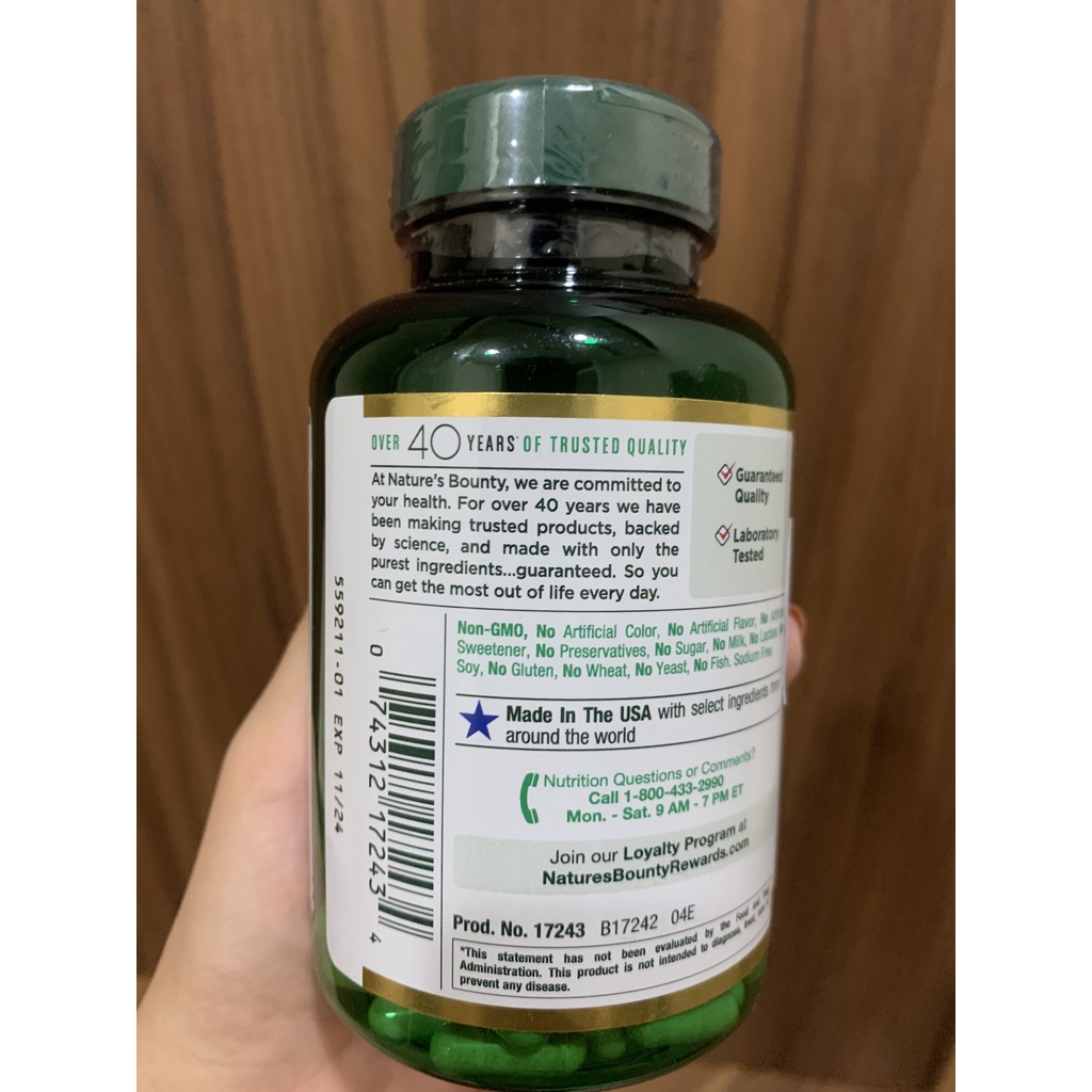 Ginkgo Biloba 60 mg Nature’s Bounty Bổ não Tăng trí nhớ Giảm đau đầu MaCi