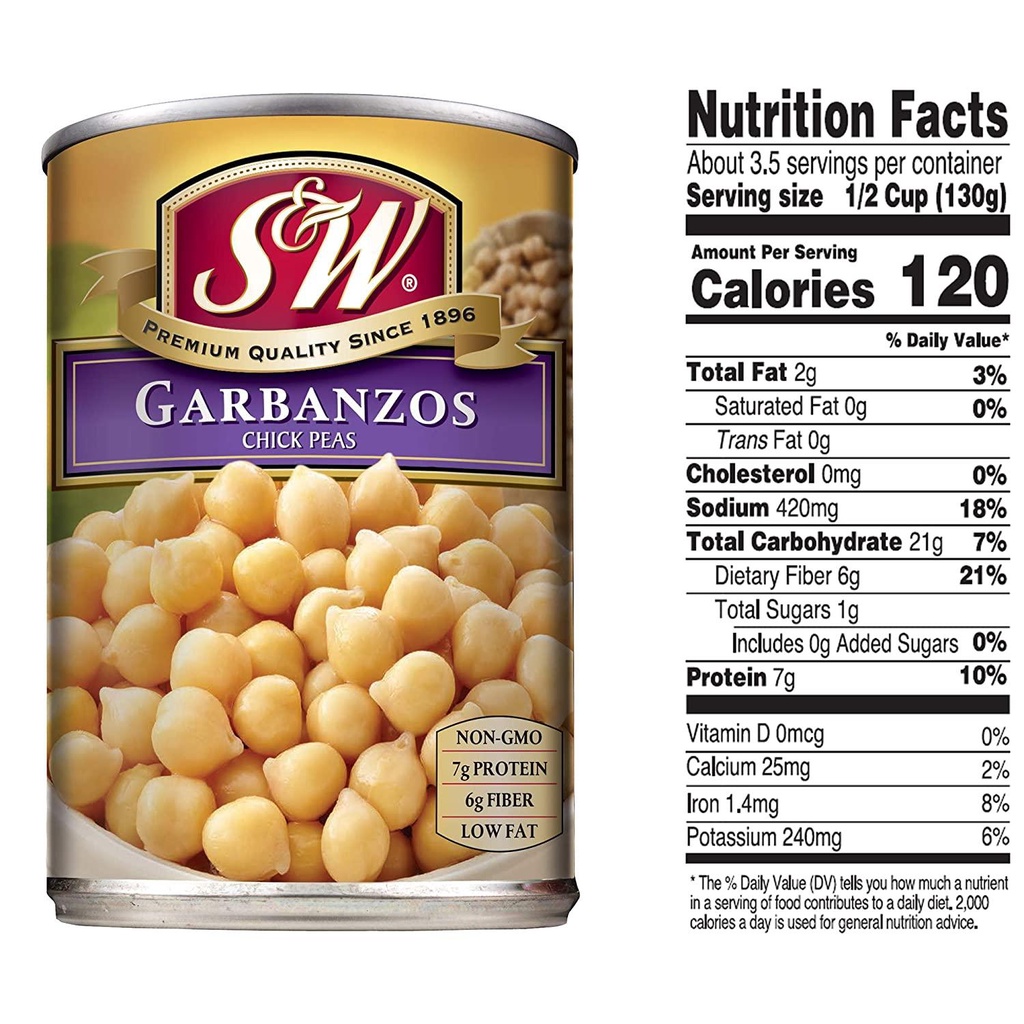 Đậu gà Garbanzos hiệu S&W Garbanzos Chick Peas 439g