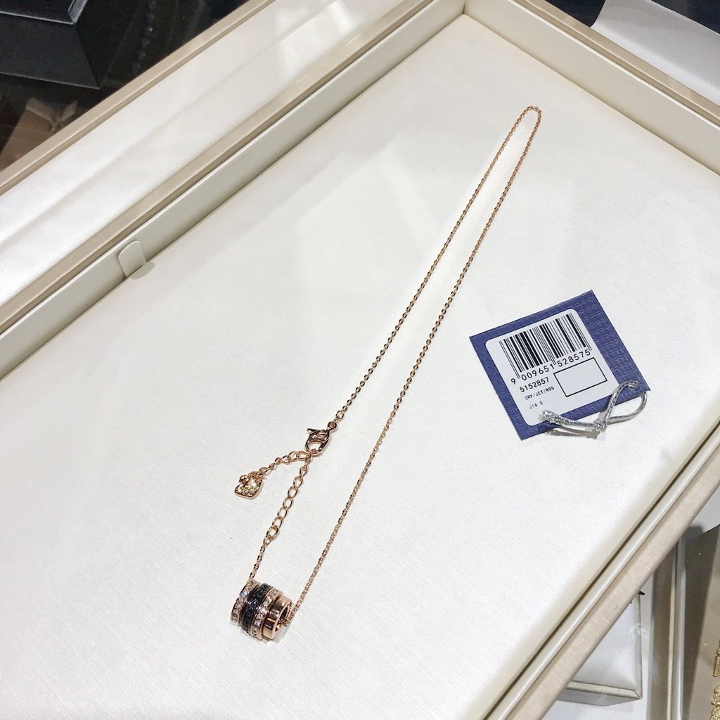 [Original] 5152857 Swarovski Four-ring Transport Bead Rose gold crystal necklace clavicle S925 silver fashion jewelry