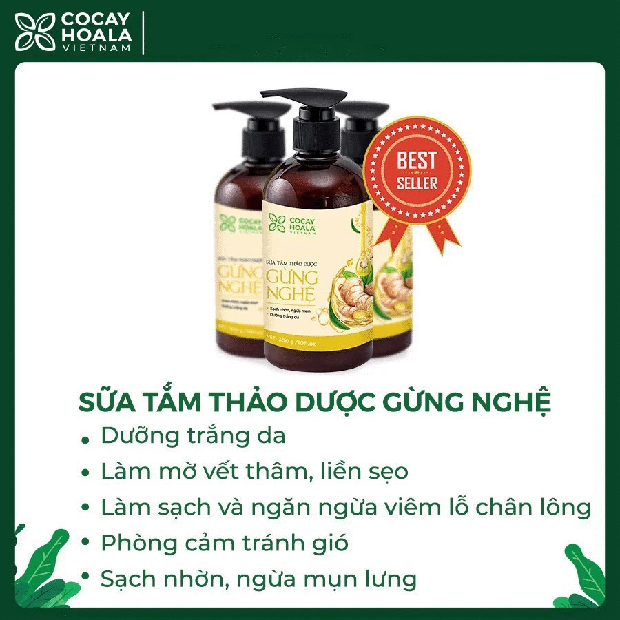 Sữa Tắm Thảo Dược Gừng Nghệ Cho Mẹ và Bé 300ml-400ML, Sữa Tắm CỎ CÂY HOA LÁ An Toàn, Không Gây Kích Ứng