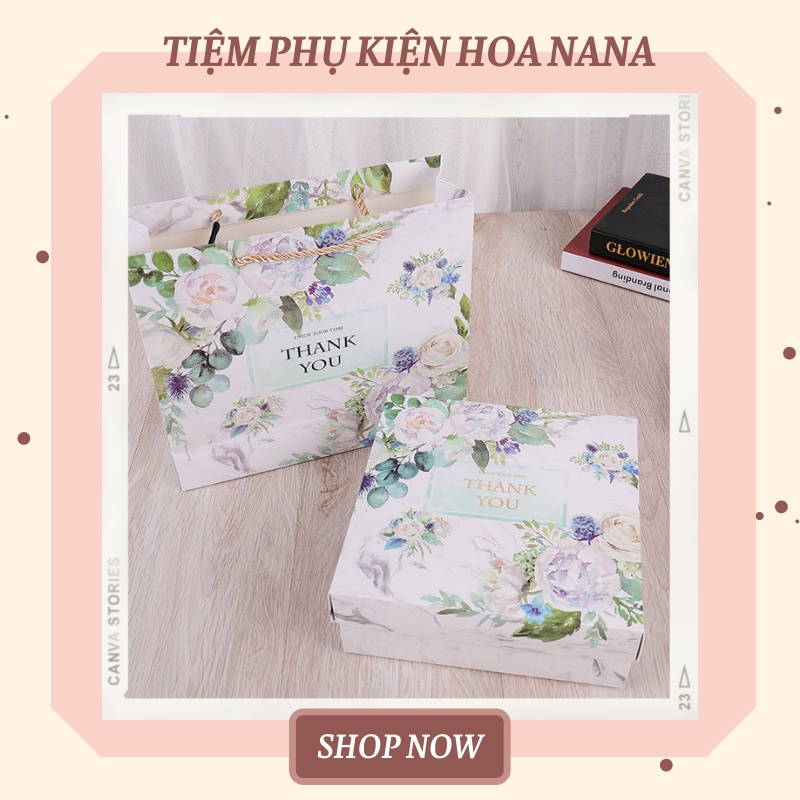 Combo Hộp &amp; Túi Đựng Quà &quot;BỘ THANK YOU&quot;, Sang Trọng - Ý Nghĩa, Quà 14/2 - 8/3 - 20/10 - Kỷ niệm