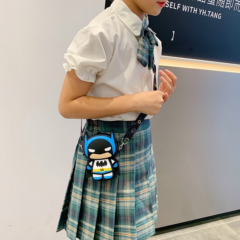 Túi Đeo Chéo Silicone Siêu Nhân Giá Rẻ - Túi Silicon Thiết Kế Họa Tiết Người Nhện, Siêu Anh Hùng Siêu Cute Cho Bé