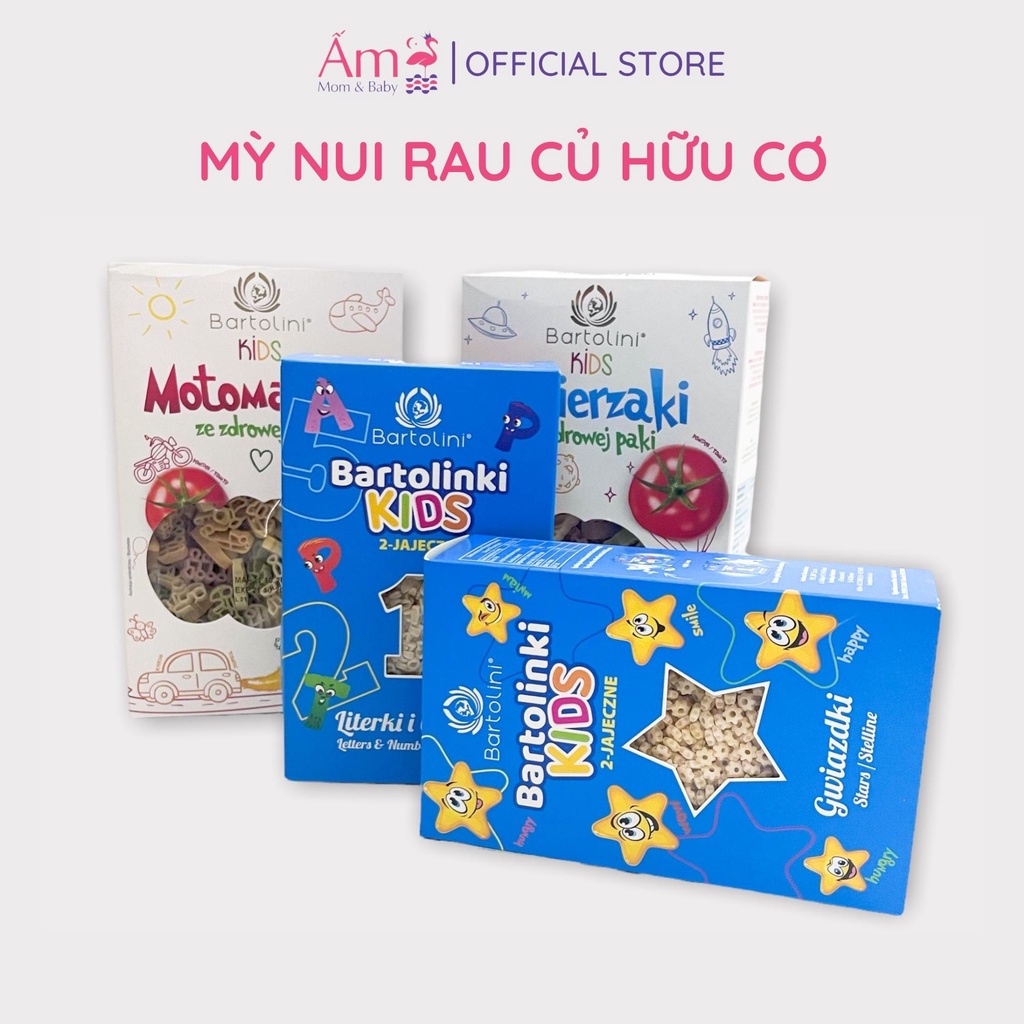 Mỳ Nui Ăn Dặm Hữu Cơ Cho Bé Organic Bartolini An Toàn Giàu Chất Dinh Dưỡng Thực Phẩm Sạch Ấm Gift Decor 70G/150G