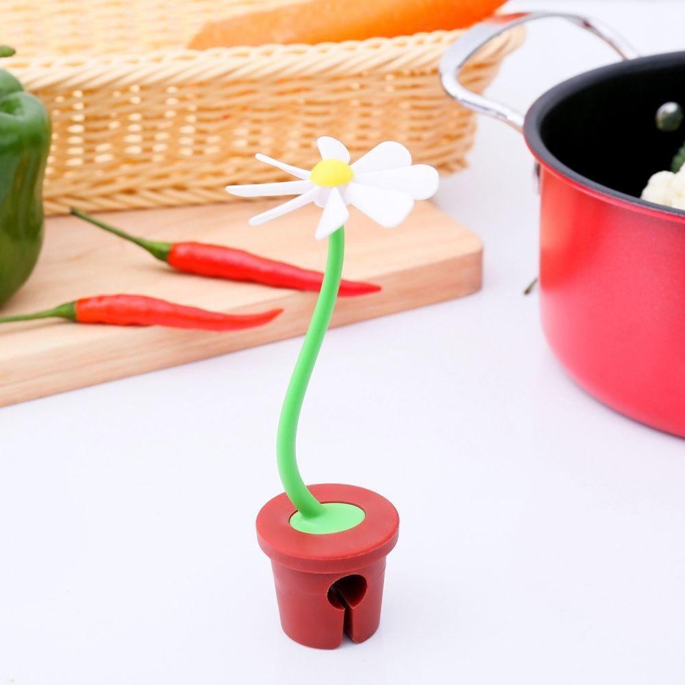 Giá Đỡ Nâng Nắp Nồi Bằng Silicon Cách Nhiệt Chống Tràn Hình Hoa Cúc