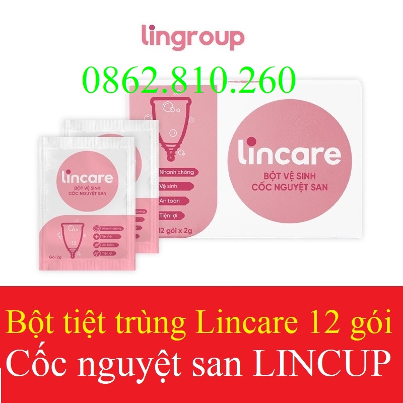 [ LẺ 1 GÓI ] Bột tiệt trùng cốc nguyệt san Lincare (LINCUP)