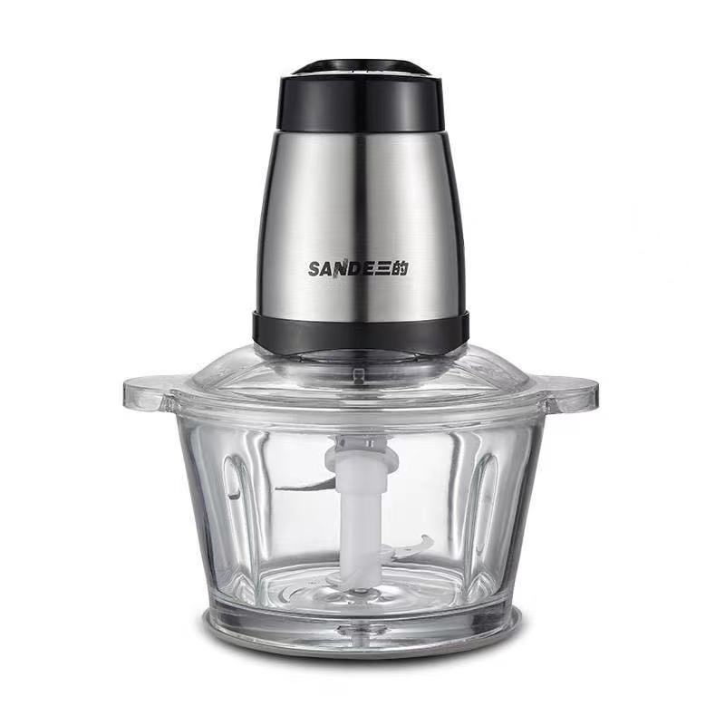 Máy Xay Thịt Đa Năng Sande 4 Lưỡi Dao Thép Không Dỉ, Xay Nhuyễn Thực Phẩm Dung Tích 2L