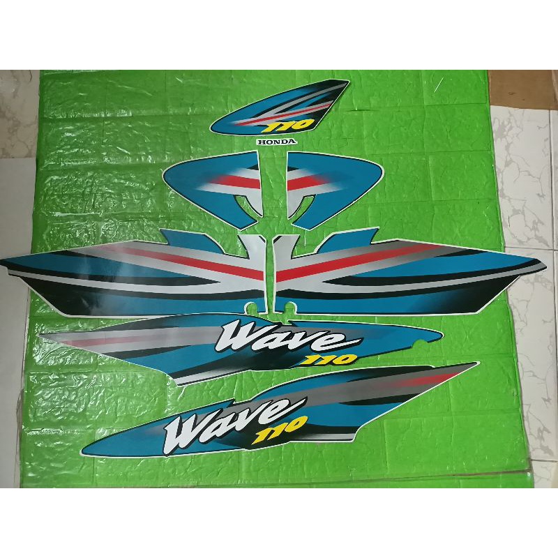 Bộ tem wave nhỏ 2001 màu xanh