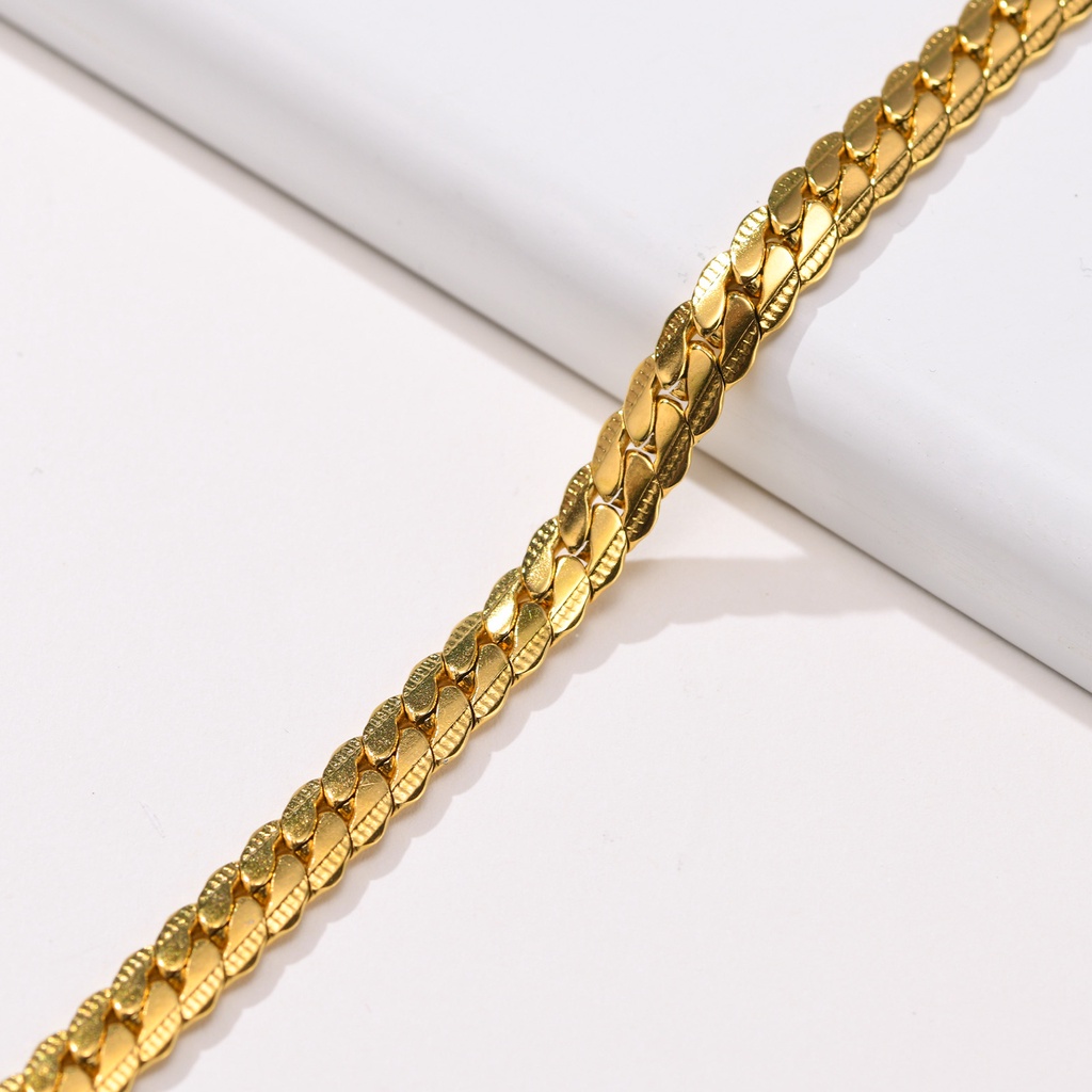 Vòng đeo tay VNOX thép không gỉ 6mm kiểu dây xích có thể điều chỉnh dành cho nam