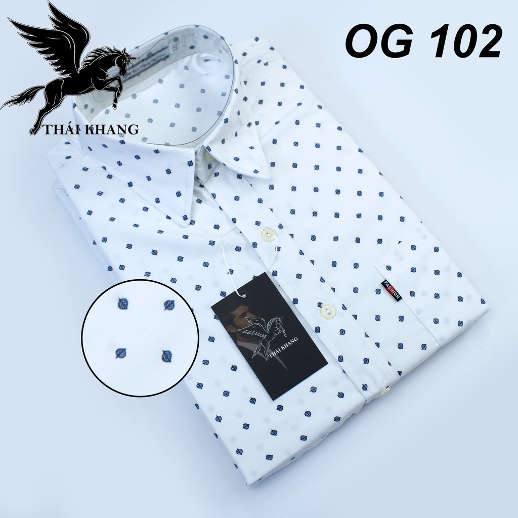 áo sơ mi nam form rộng trung niên họa tiết trắng vải kate đặt riêng cho Thái Khang loại áo sơ mi nam trung niên OG1 | BigBuy360 - bigbuy360.vn