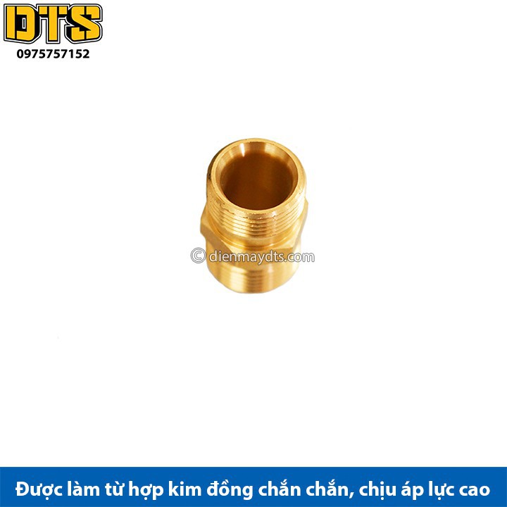 Đầu nối giữa 2 dây rửa xe áp lực cao máy rửa xe - Bằng đồng - Ren chuẩn cho máy rửa xe áp lực cao
