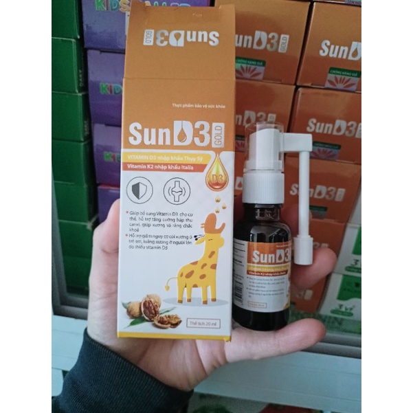 Sun D3 bổ sung vitamin D3- K2 dưới dạng MK7 -Vitamin A cho cơ thể