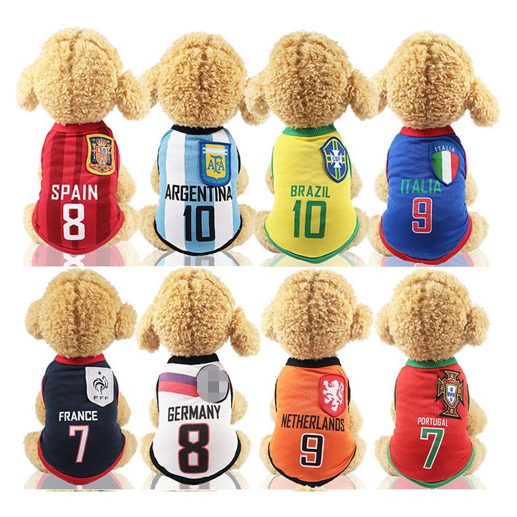 Áo họa tiết tên đội tuyển tham dự World Cup dễ thương cho thú cưng